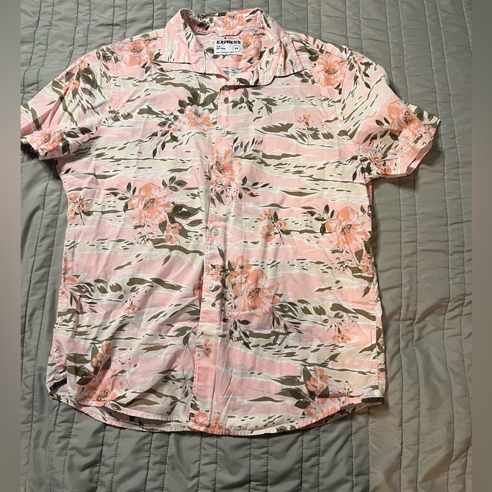 Pink Flowered Button down